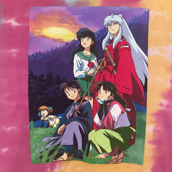 Forever 21 InuYasha Anime Tie-Dyed T-Shirt, Size: Juniors S, Pink Multicolor - Picture 3 of 5